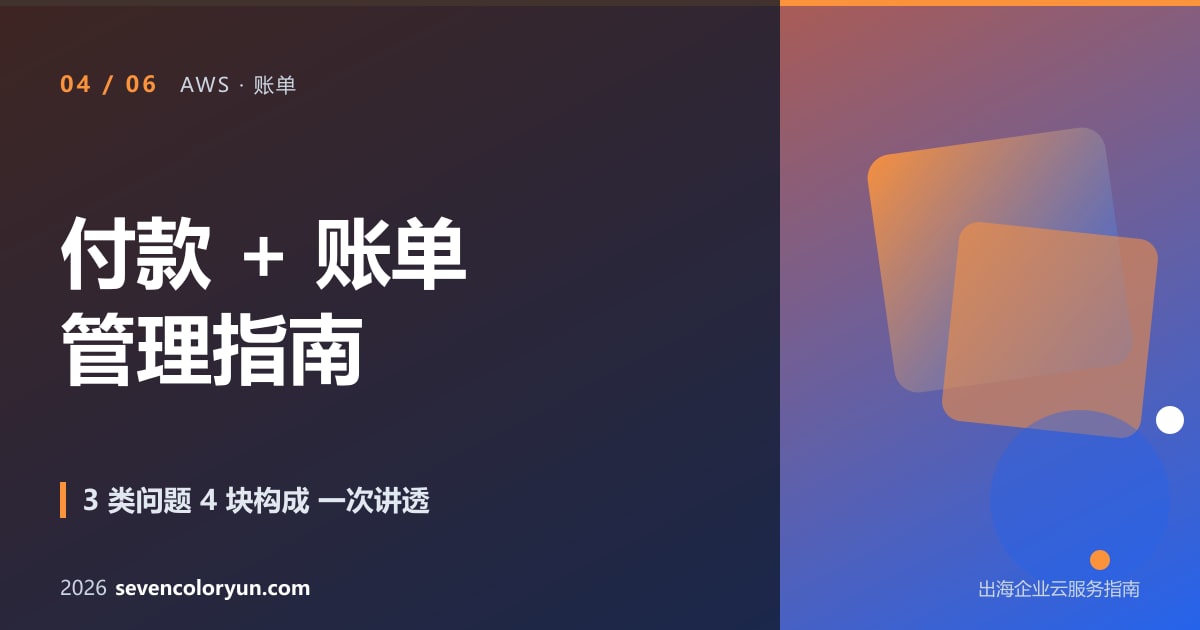 AWS 账号付款与账单管理指南:信用卡限制、费用控制与成本优化全解析