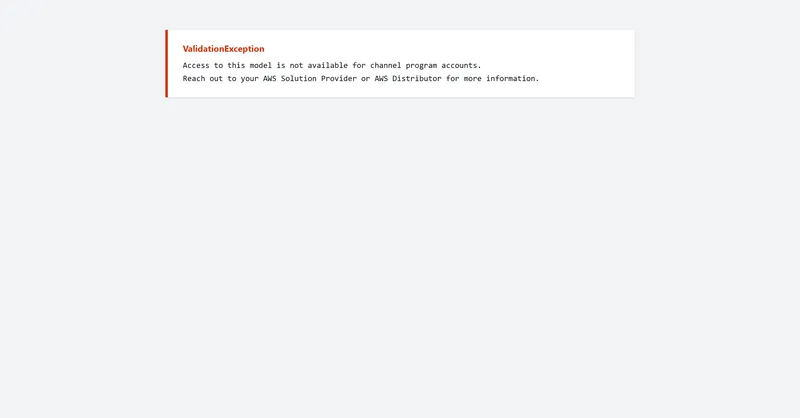 AWS Bedrock Claude 模型 ValidationException 报错 — 通道合作伙伴账号无法访问 Anthropic 模型